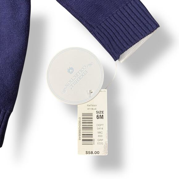 Edgehill Collection NWT Boys Navy Blue White Button up Sweater Size 6M Preppy - Picture 6 of 12